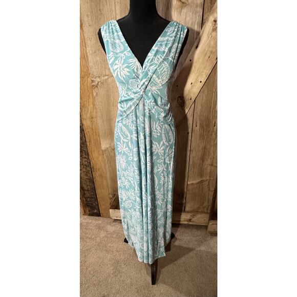 Jon & Anna Women's Size L Large Sleeveless Halter Maxi Dress Tropical Vacation - Picture 1 of 12